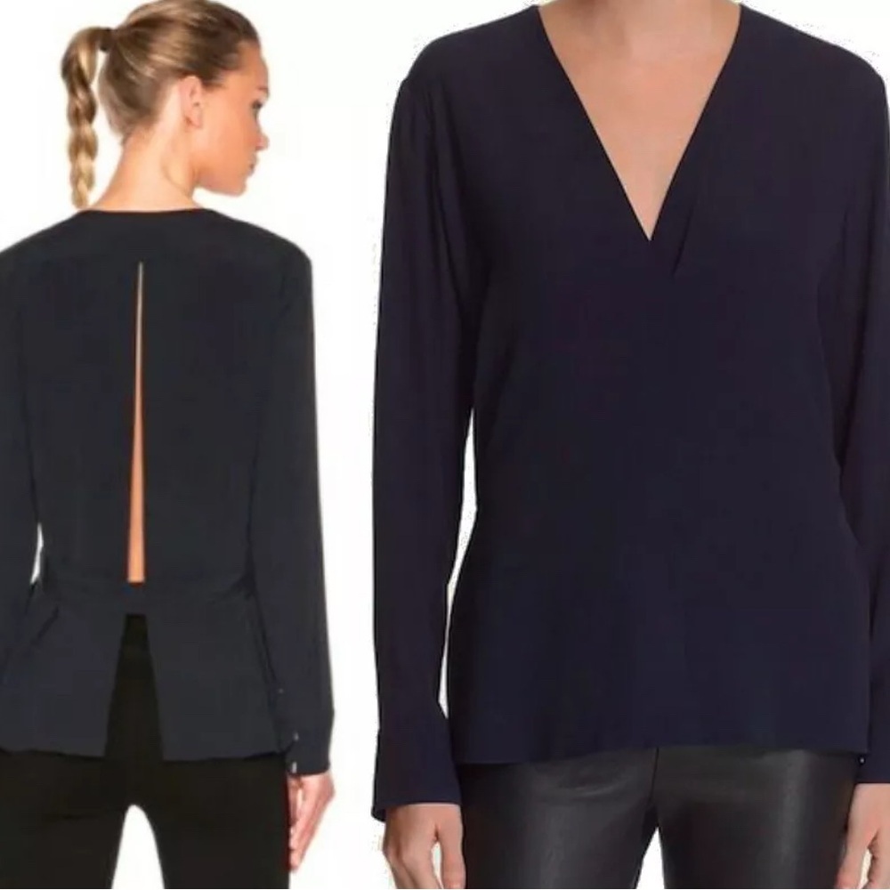 Helmut Lang Top Split Back Silk Small